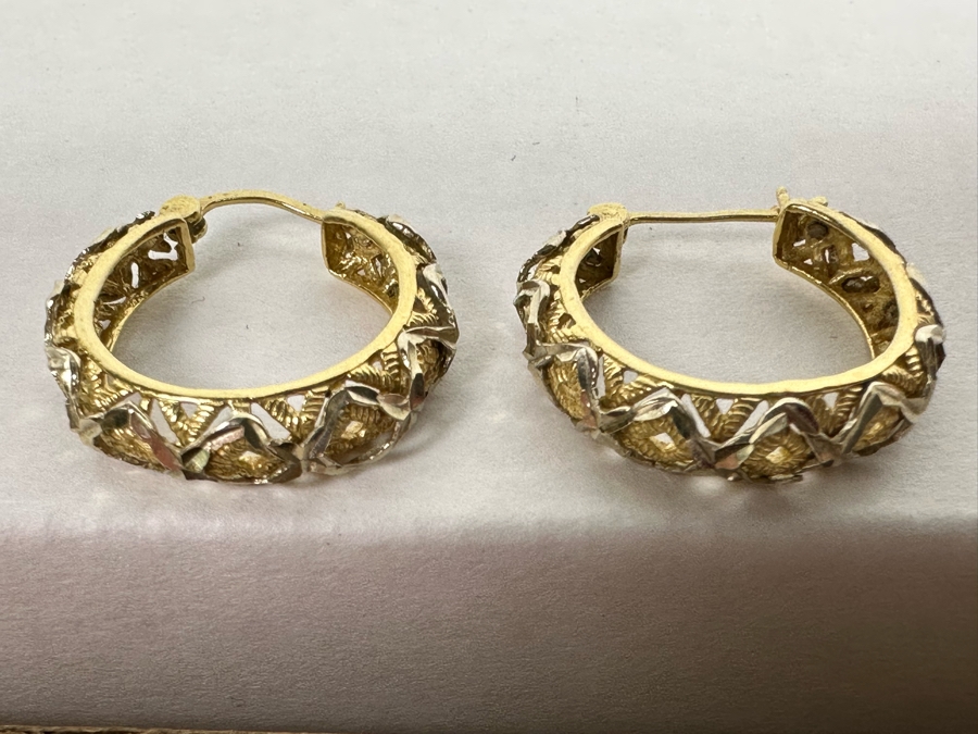 Pair Of 14K Gold Hoop Earrings 5.6g [Photo 3]