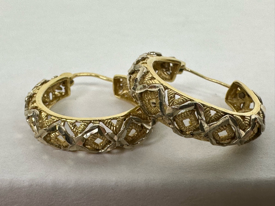Pair Of 14K Gold Hoop Earrings 5.6g [Photo 5]
