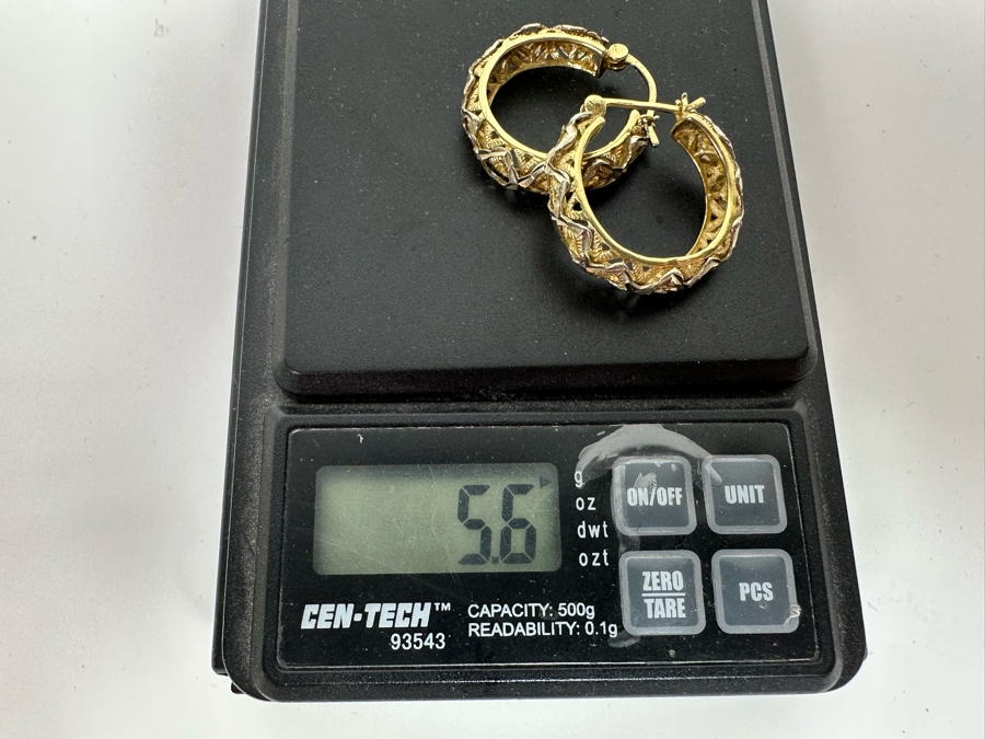 Pair Of 14K Gold Hoop Earrings 5.6g [Photo 8]