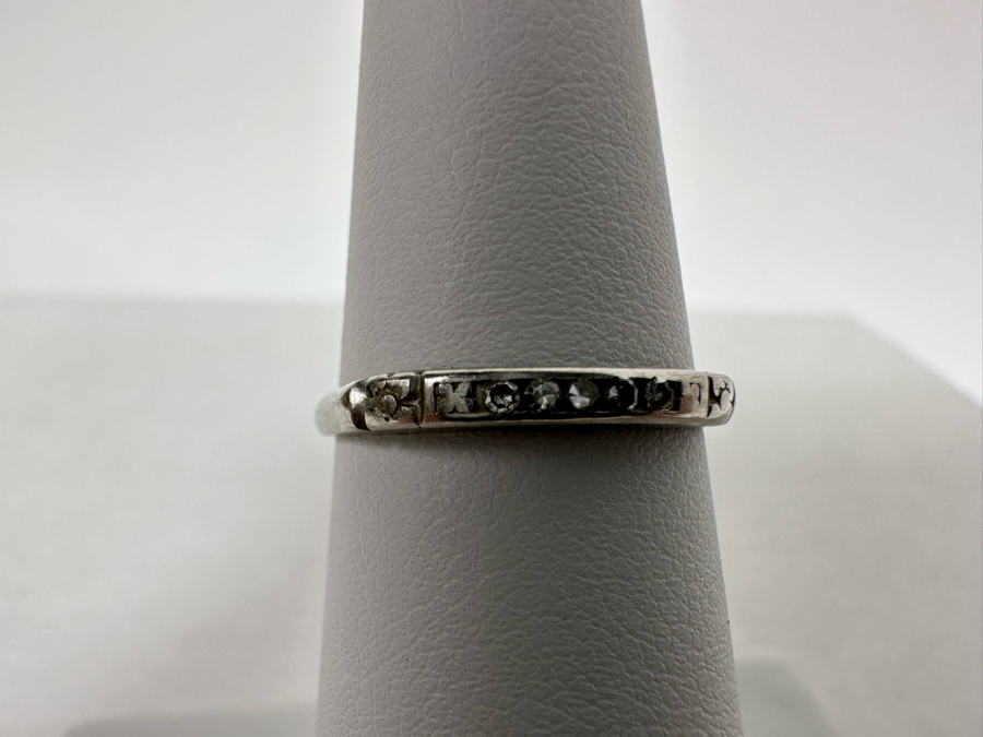 Platinum Diamond Ring Size 5 3/4 1.6g [Photo 9]