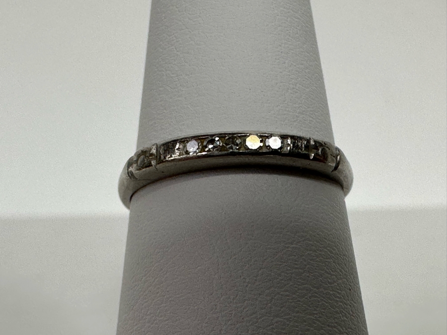 Platinum Diamond Ring Size 5 3/4 1.6g [Photo 5]
