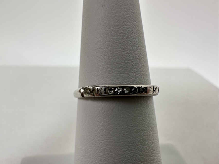 Platinum Diamond Ring Size 5 3/4 1.6g [Photo 8]