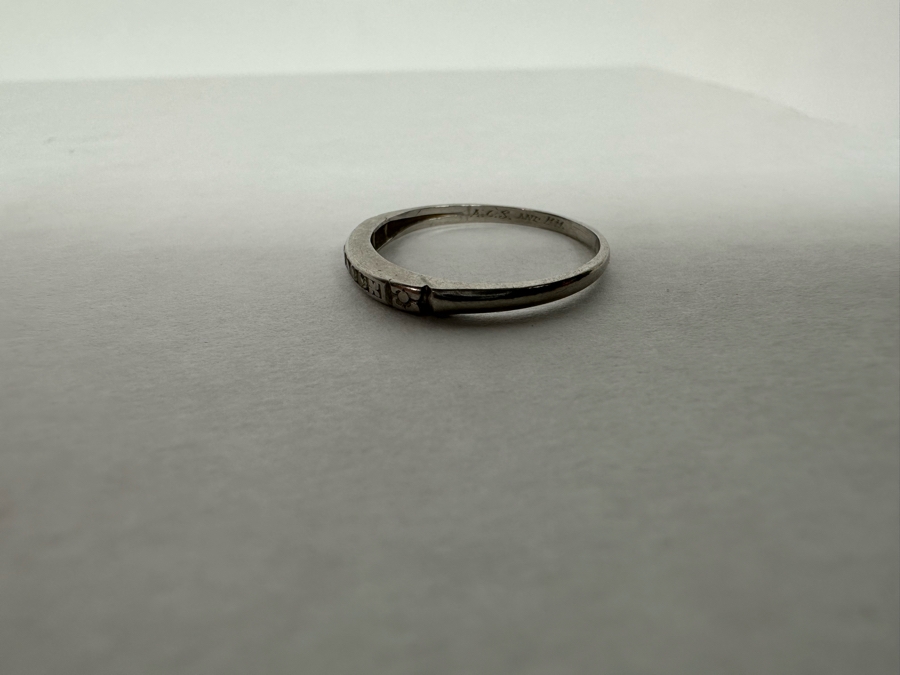 Platinum Diamond Ring Size 5 3/4 1.6g [Photo 14]