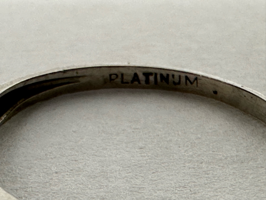 Platinum Diamond Ring Size 5 3/4 1.6g [Photo 13]