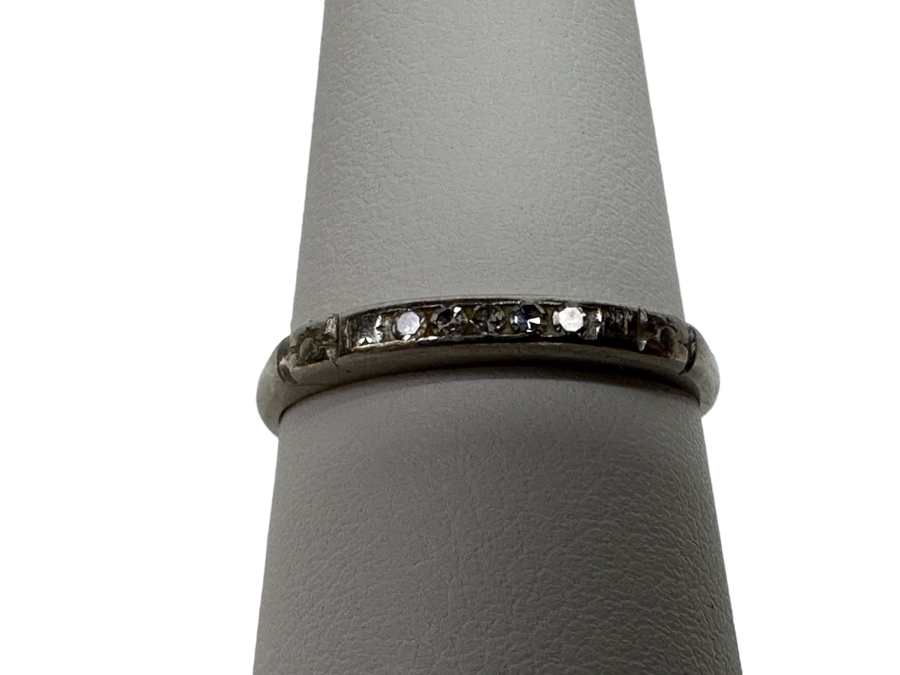 Platinum Diamond Ring Size 5 3/4 1.6g [Photo 2]