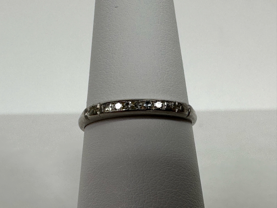Platinum Diamond Ring Size 5 3/4 1.6g [Photo 3]