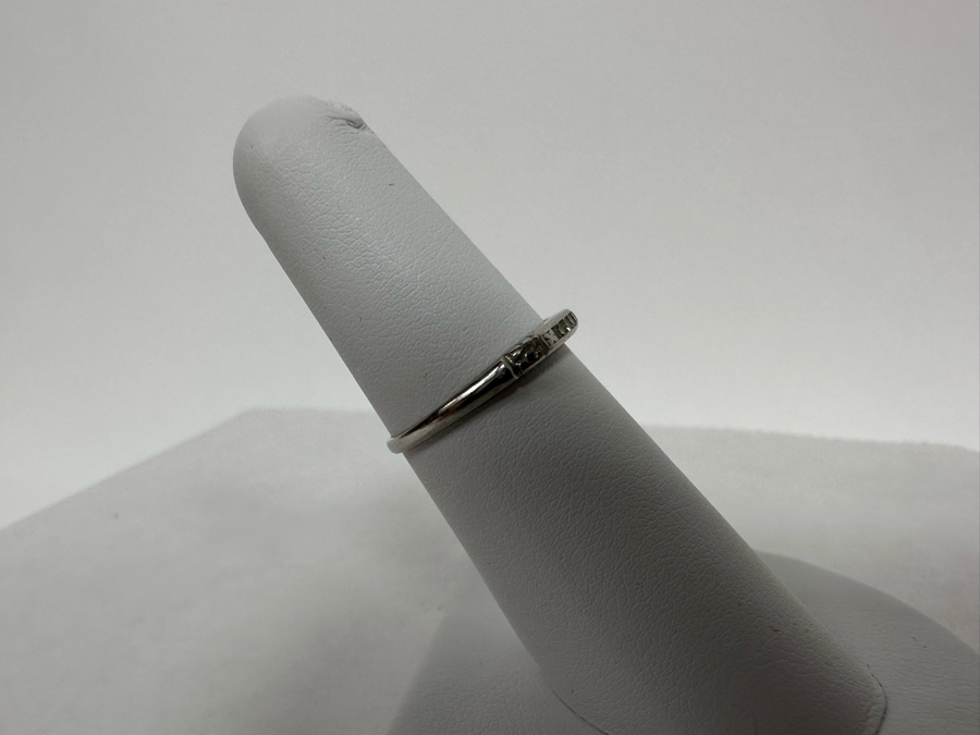 Platinum Diamond Ring Size 5 3/4 1.6g [Photo 10]