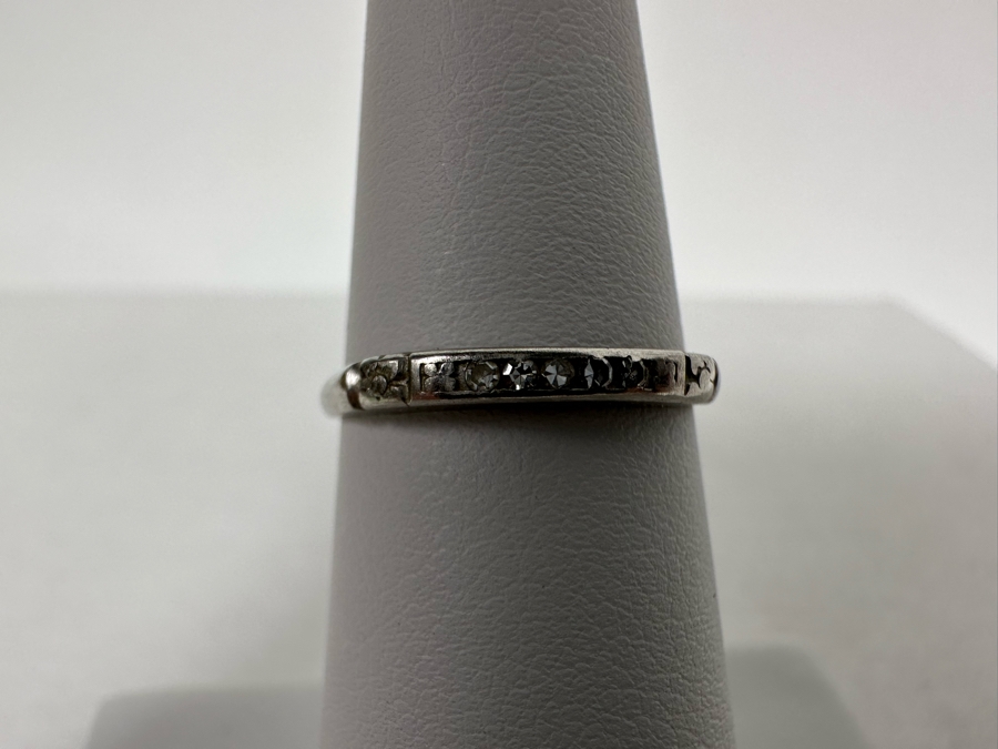 Platinum Diamond Ring Size 5 3/4 1.6g [Photo 7]