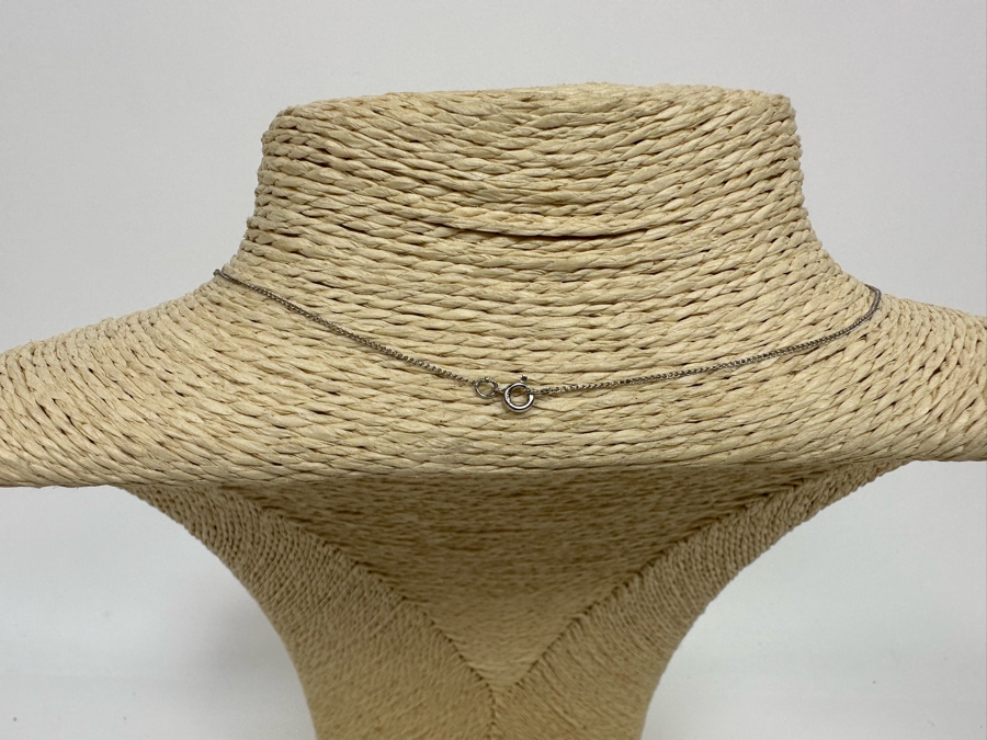 Sterling Silver 19' Chain Necklace With Pearl Pendant 1.8g [Photo 6]