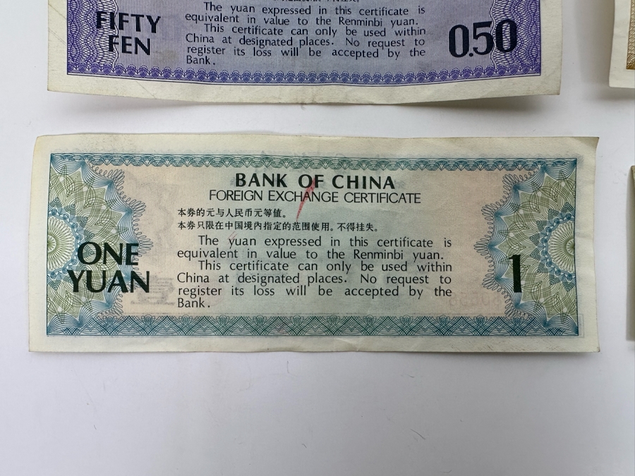 Vintage Chinese Currency Bank Of China Foreign Exchange Certificates And 2 Er Jiao Zhongguo Renmin Yinhang [Photo 10]
