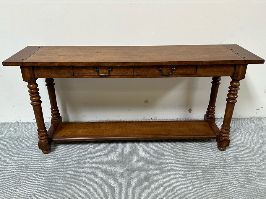 Wooden 2-Tier Sofa Console Table 66W X 17D X 30H [Photo 4]