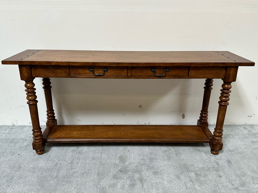 Wooden 2-Tier Sofa Console Table 66W X 17D X 30H [Photo 2]