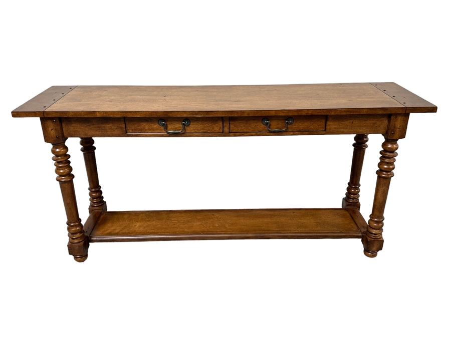 Wooden 2-Tier Sofa Console Table 66W X 17D X 30H [Photo 1]