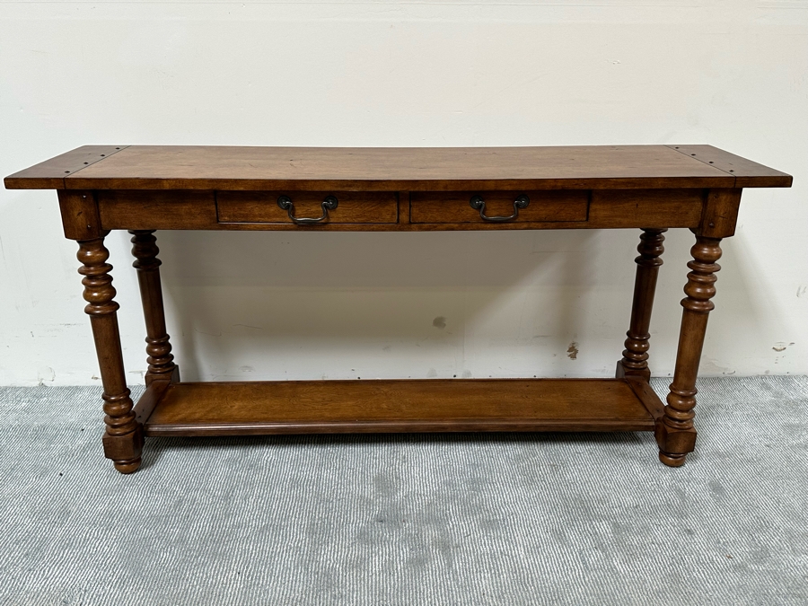 Wooden 2-Tier Sofa Console Table 66W X 17D X 30H [Photo 3]