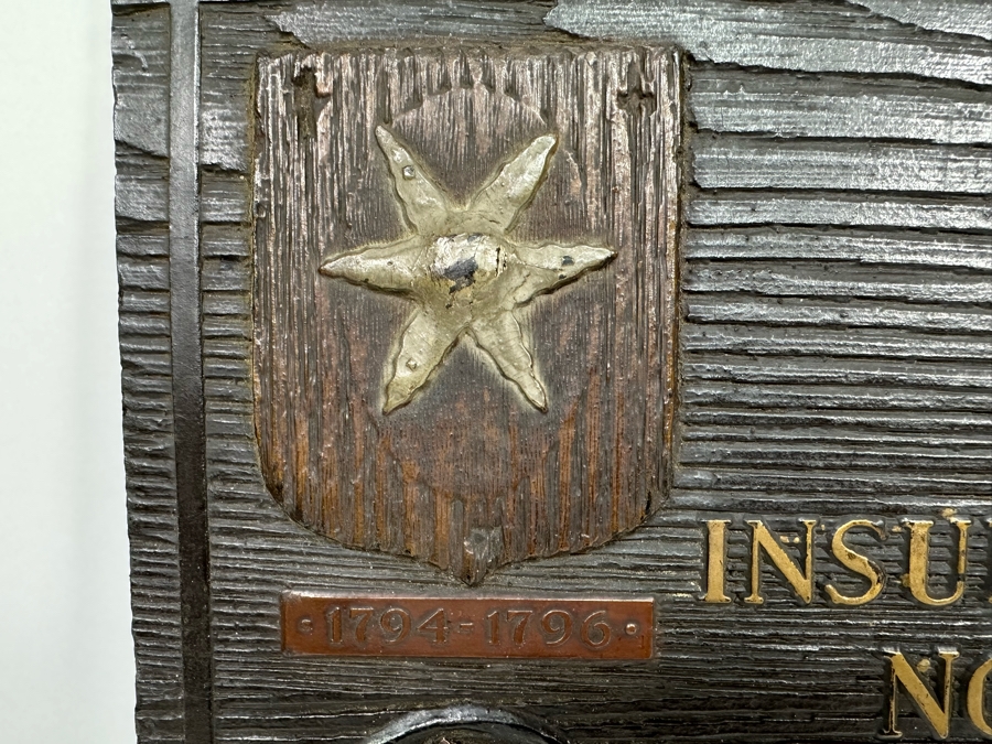 Vintage Sign Of Old Fire Marks Used By Insurance Company Of North America 20.5 X 12.5 [Photo 7]