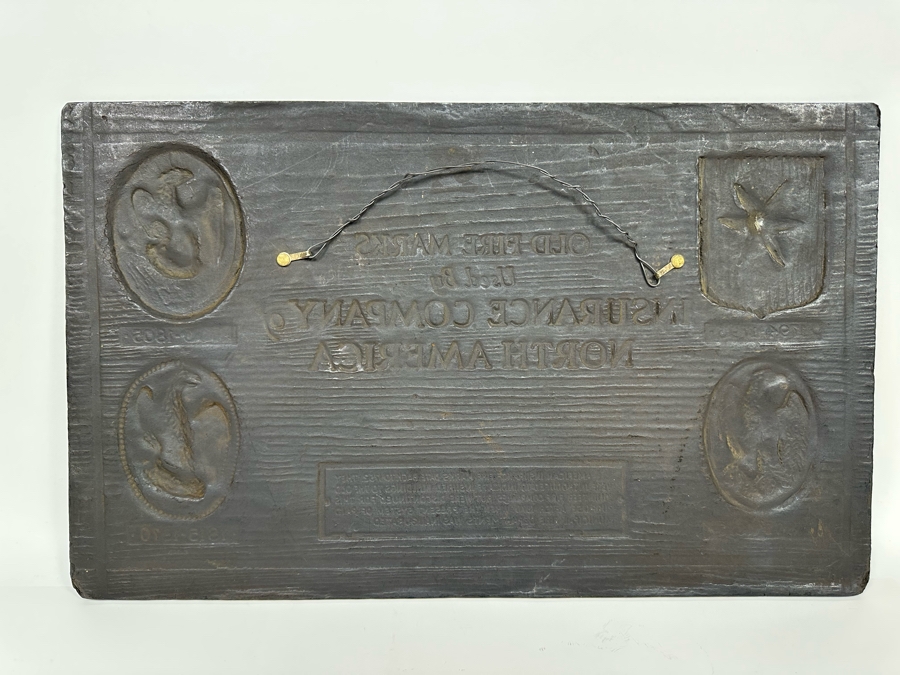 Vintage Sign Of Old Fire Marks Used By Insurance Company Of North America 20.5 X 12.5 [Photo 12]