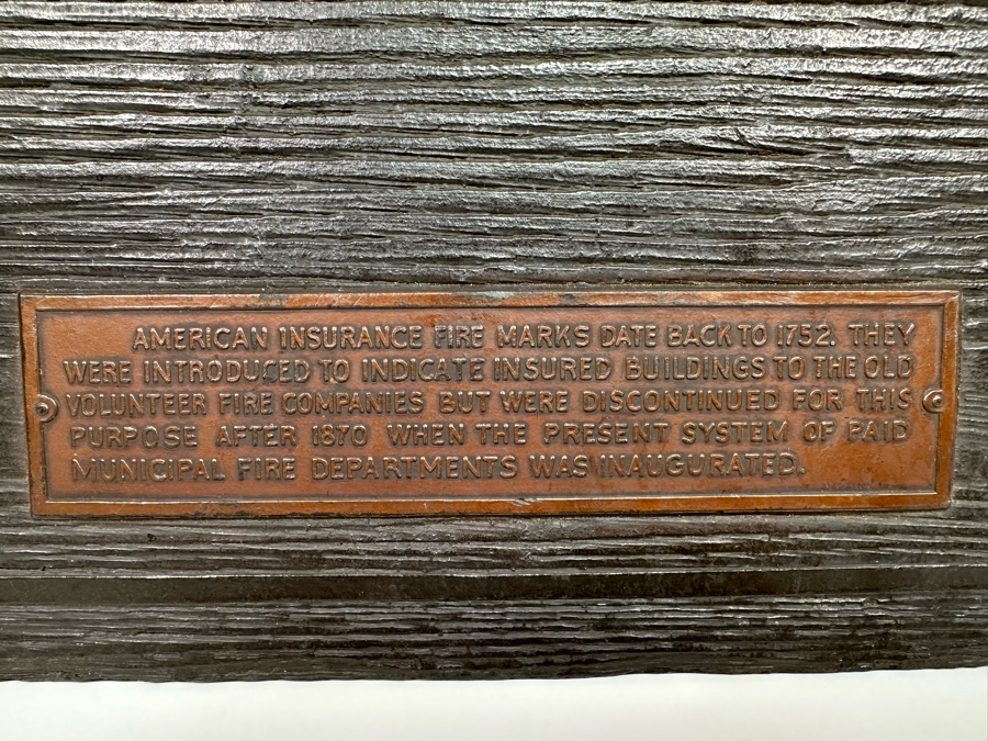 Vintage Sign Of Old Fire Marks Used By Insurance Company Of North America 20.5 X 12.5 [Photo 6]