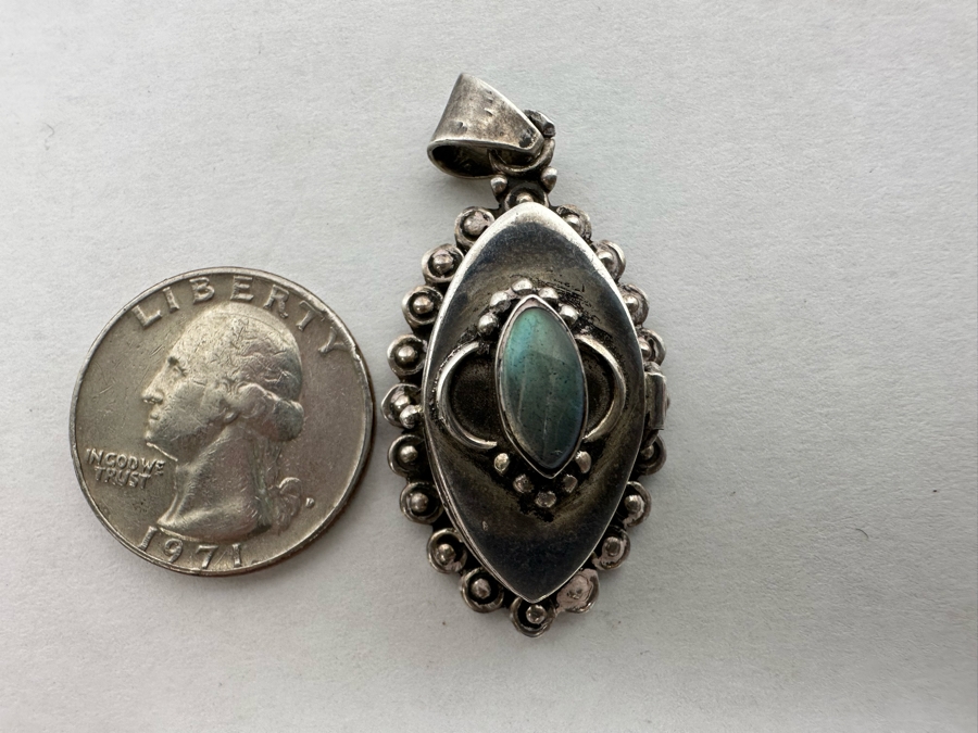 Vintage Sterling Silver Hinged Secret Compartment Poison Pendant 9.8g [Photo 9]