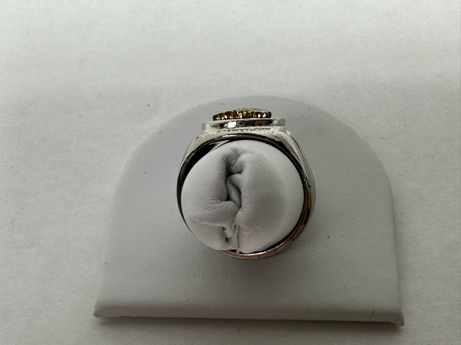 Sterling Silver Moose Lodge Ring Size 9.5 12.8g [Photo 10]