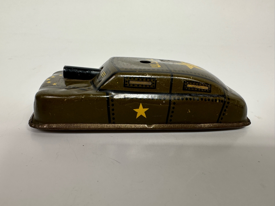 Pair Of Japanese Tin Litho Tanks, Barclay / Manoil US Army Metal Toy Tank And Argo Friction Metal Military Toy Vehicle [Photo 17]