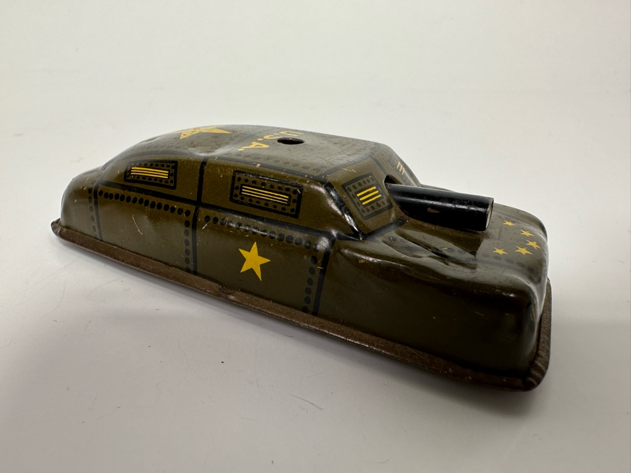 Pair Of Japanese Tin Litho Tanks, Barclay / Manoil US Army Metal Toy Tank And Argo Friction Metal Military Toy Vehicle [Photo 14]