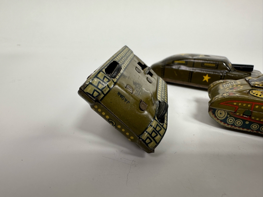 Pair Of Japanese Tin Litho Tanks, Barclay / Manoil US Army Metal Toy Tank And Argo Friction Metal Military Toy Vehicle [Photo 13]