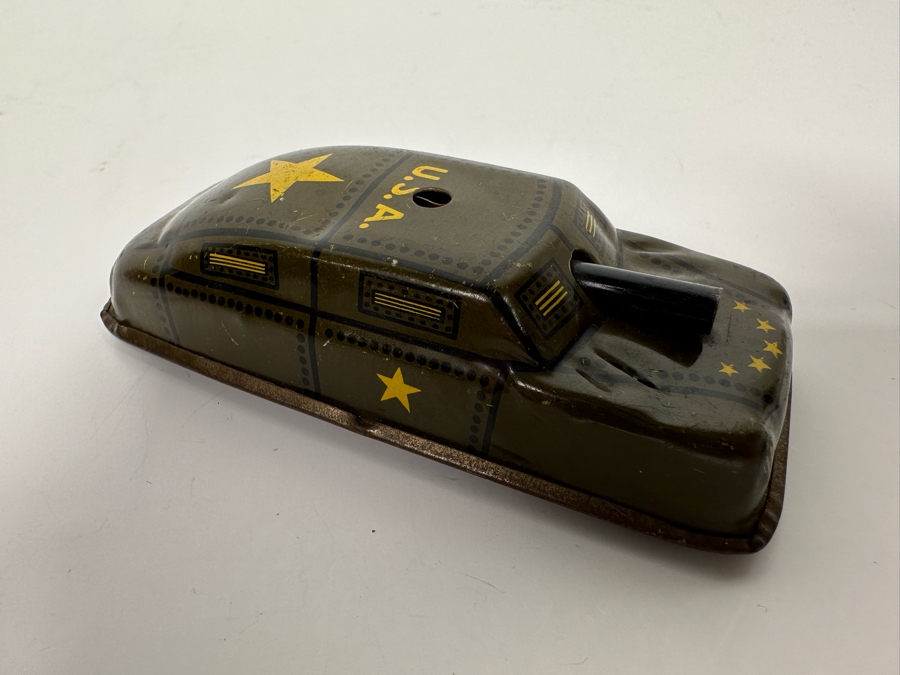 Pair Of Japanese Tin Litho Tanks, Barclay / Manoil US Army Metal Toy Tank And Argo Friction Metal Military Toy Vehicle [Photo 15]