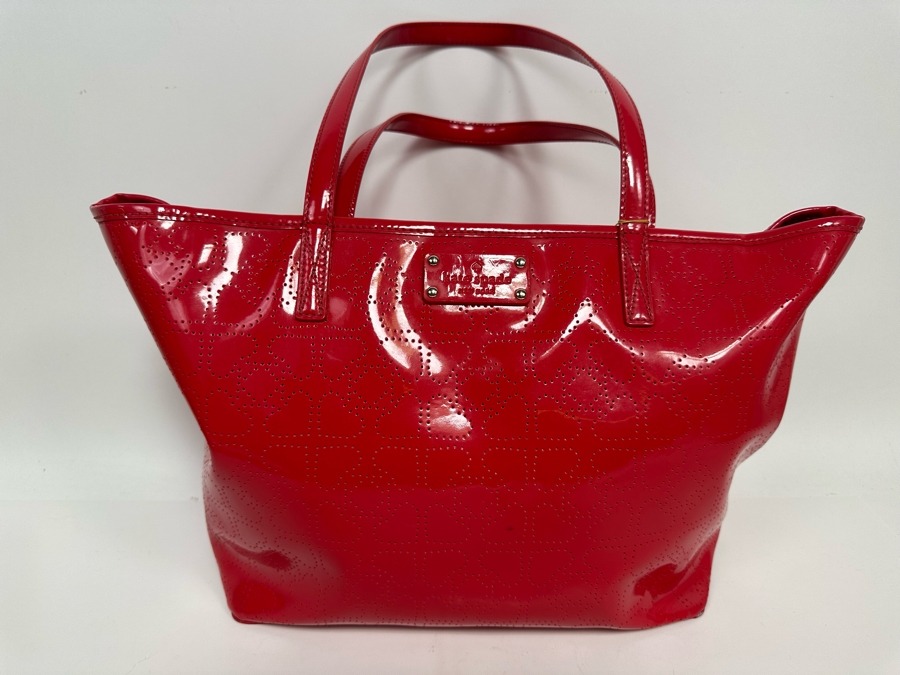 Kate Spade New York Red Tote Handbag 17W X 9.5H [Photo 2]