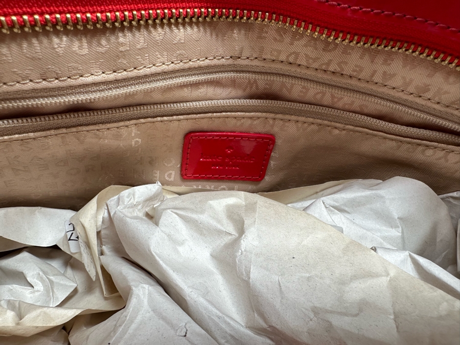 Kate Spade New York Red Tote Handbag 17W X 9.5H [Photo 7]