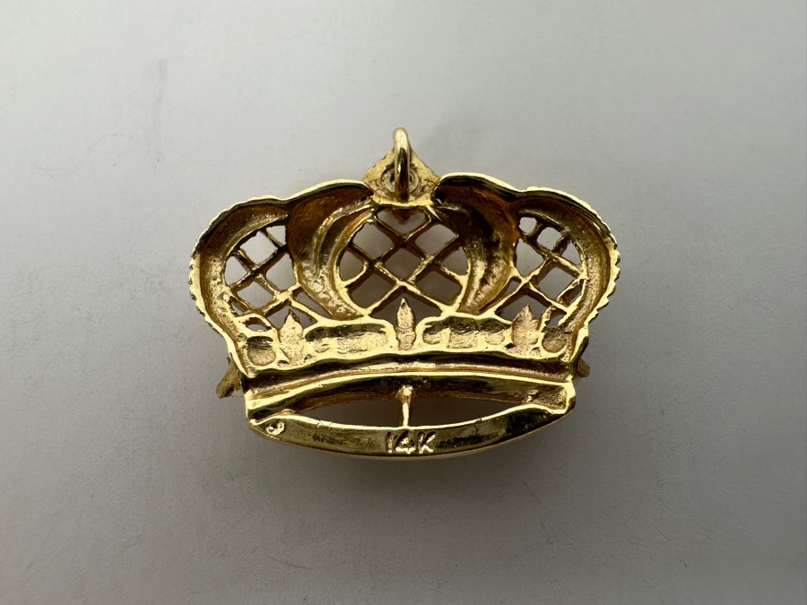 14K Gold Pearl, Ruby & Diamond Crown Pendant 4.3g .05CTTW Diamonds (Missing A Pearl) Retails $720 [Photo 9]