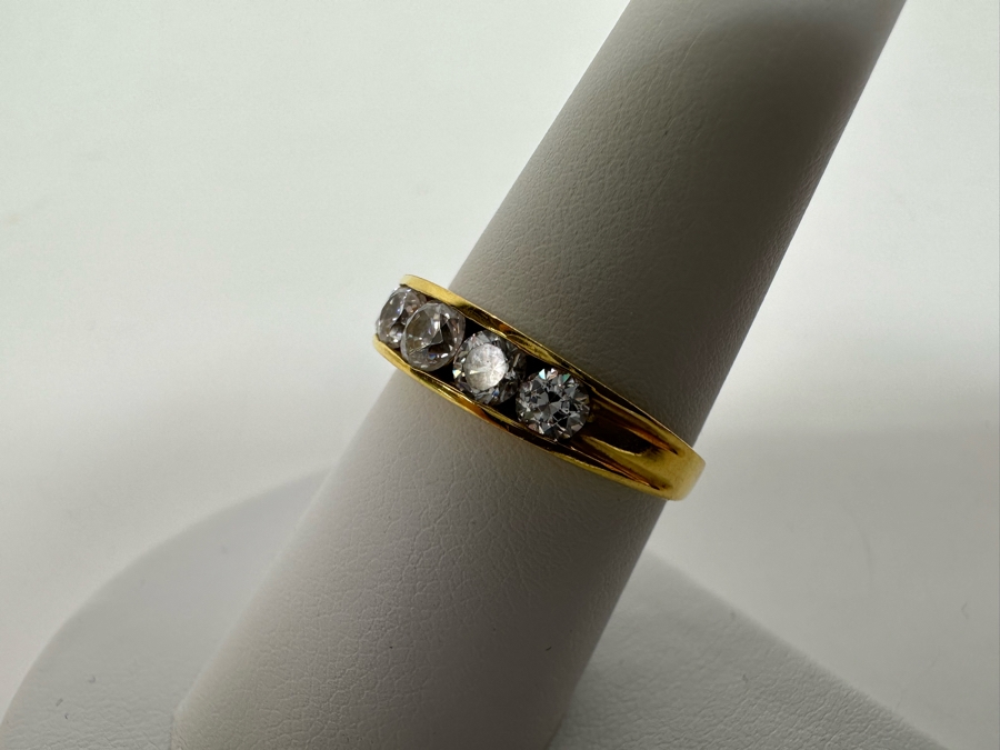 14K Gold CZ Band Ring Size 8 1/4 3.2g Retails $450 [Photo 7]