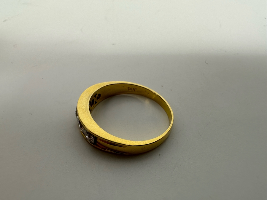 14K Gold CZ Band Ring Size 8 1/4 3.2g Retails $450 [Photo 9]
