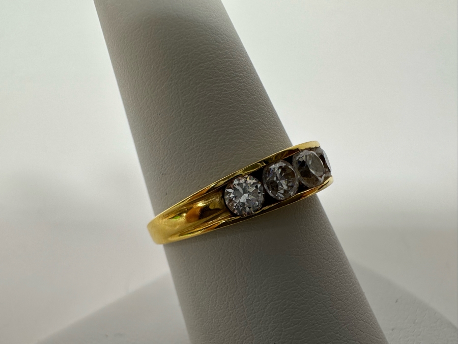 14K Gold CZ Band Ring Size 8 1/4 3.2g Retails $450 [Photo 6]
