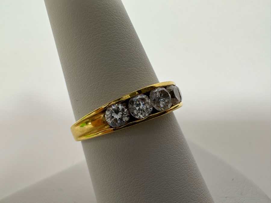 14K Gold CZ Band Ring Size 8 1/4 3.2g Retails $450 [Photo 5]