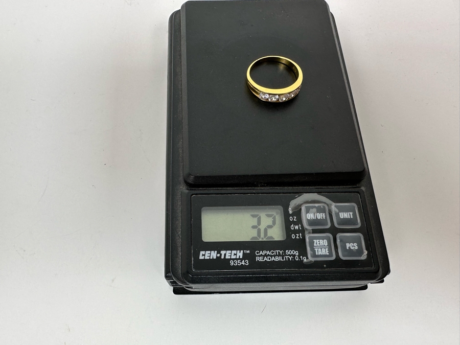 14K Gold CZ Band Ring Size 8 1/4 3.2g Retails $450 [Photo 13]