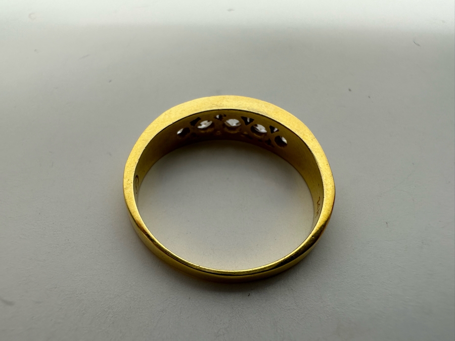 14K Gold CZ Band Ring Size 8 1/4 3.2g Retails $450 [Photo 11]