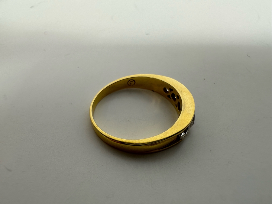 14K Gold CZ Band Ring Size 8 1/4 3.2g Retails $450 [Photo 10]