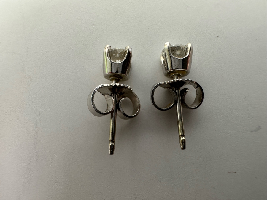 14K White Gold Diamond Stud Earrings .84g .35 CTTW I1 G-H Retails $800 [Photo 9]