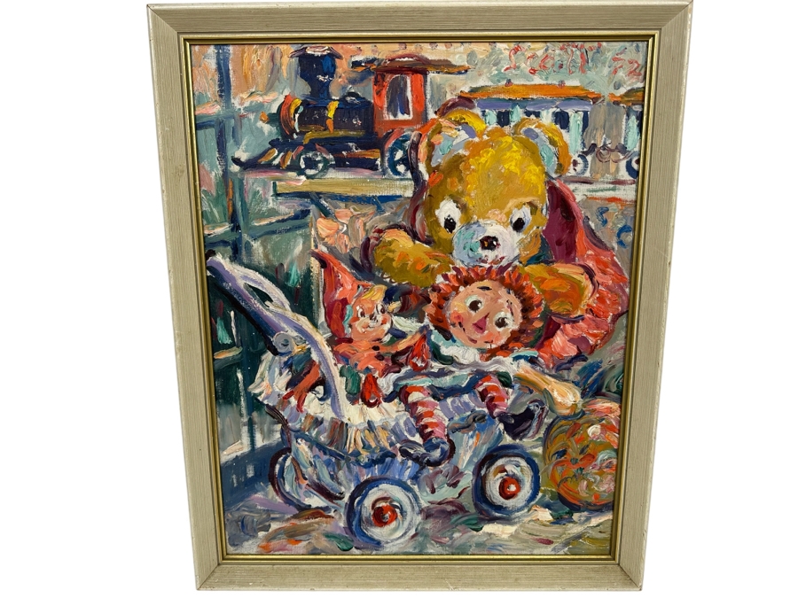 Original Mid-Century Abstract Impressionist Painting From Montreal Canada Signed Scott? 24 X 30 Framed 27 X 31 [Photo 2]