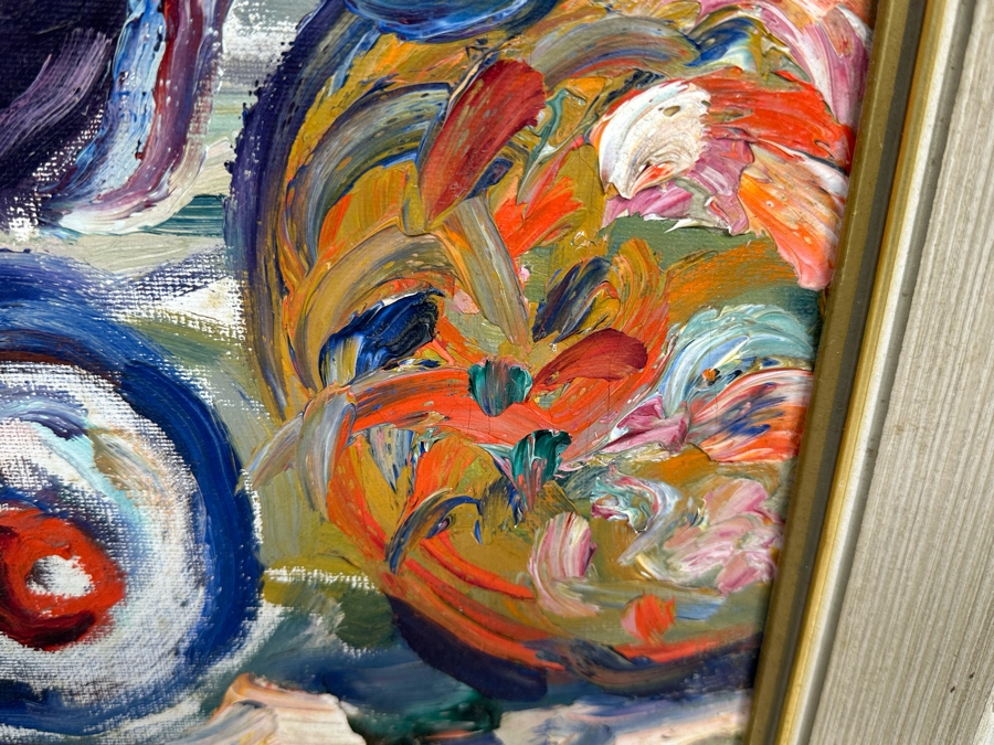 Original Mid-Century Abstract Impressionist Painting From Montreal Canada Signed Scott? 24 X 30 Framed 27 X 31 [Photo 14]