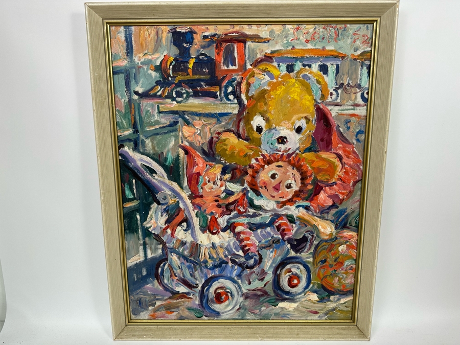 Original Mid-Century Abstract Impressionist Painting From Montreal Canada Signed Scott? 24 X 30 Framed 27 X 31 [Photo 4]