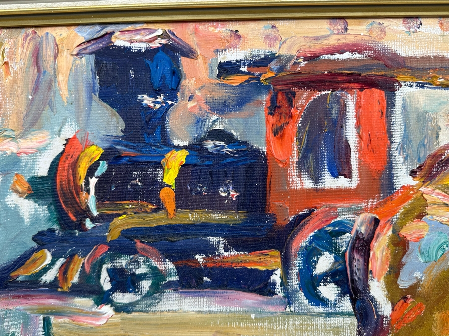 Original Mid-Century Abstract Impressionist Painting From Montreal Canada Signed Scott? 24 X 30 Framed 27 X 31 [Photo 11]
