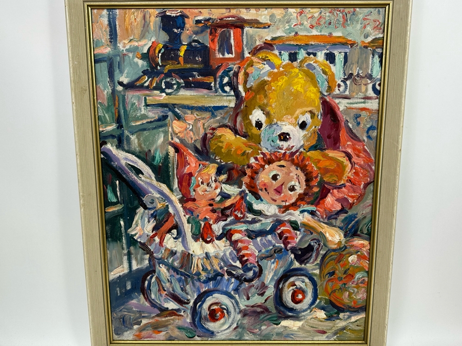 Original Mid-Century Abstract Impressionist Painting From Montreal Canada Signed Scott? 24 X 30 Framed 27 X 31 [Photo 6]