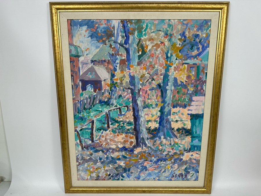 Original Mid-Century Abstract Impressionist Painting From Montreal Canada Signed Scott? 24 X 30 Framed 29 X 35 [Photo 3]