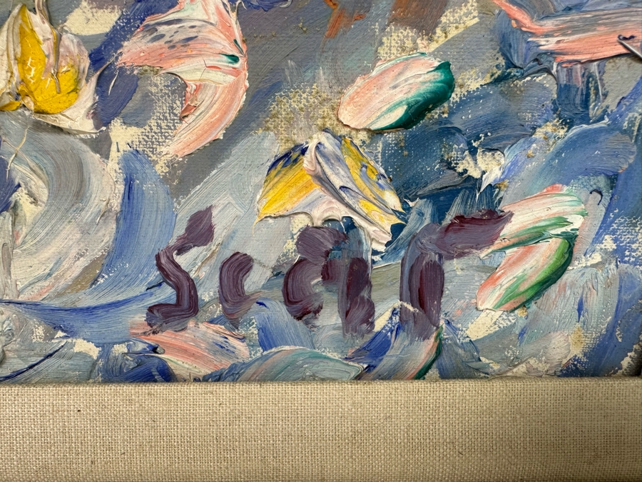 Original Mid-Century Abstract Impressionist Painting From Montreal Canada Signed Scott? 24 X 30 Framed 29 X 35 [Photo 8]