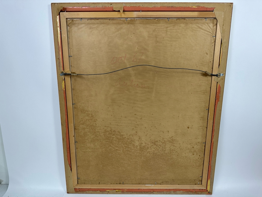 Original Mid-Century Abstract Impressionist Painting From Montreal Canada Signed Scott? 24 X 30 Framed 29 X 35 [Photo 15]