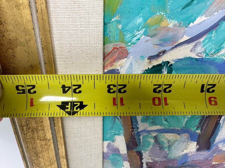 Original Mid-Century Abstract Impressionist Painting From Montreal Canada Signed Scott? 24 X 30 Framed 29 X 35 [Photo 11]