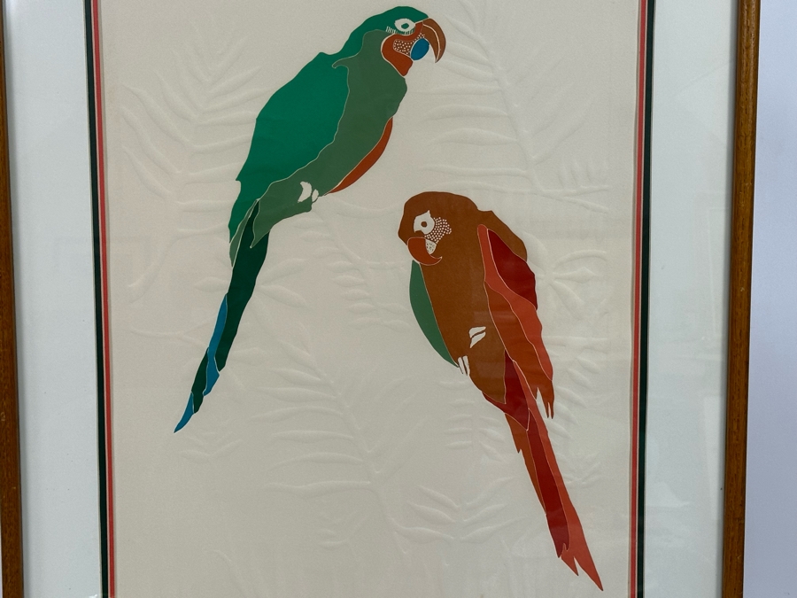 Jonna White Hand Signed Limited Edition Print Titled 'Parrots' 7 Of 500 22 X 34 Framed 31 X 43 [Photo 2]