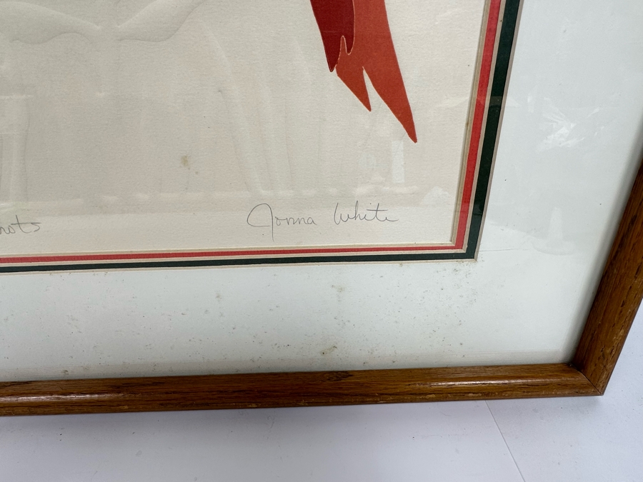 Jonna White Hand Signed Limited Edition Print Titled 'Parrots' 7 Of 500 22 X 34 Framed 31 X 43 [Photo 9]
