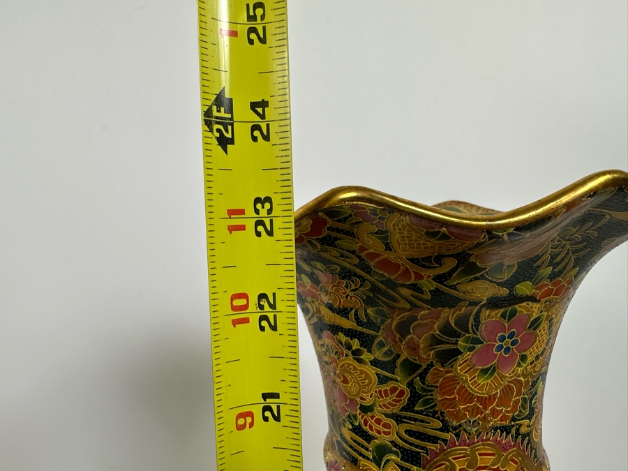 Large Signed Japanese Satsuma Vases, A Pair 9W X 23.5H [Photo 47]